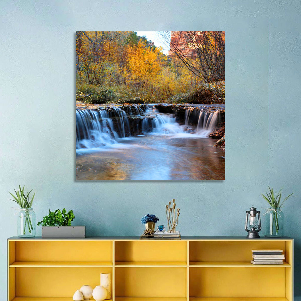 Autumn Stream at Zion Canyon Wall Art
