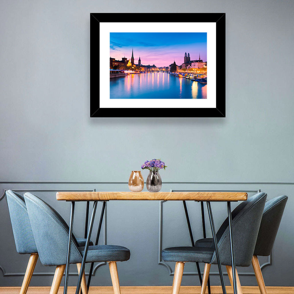 Zurich Blue Hour Over the Limmat Wall Art