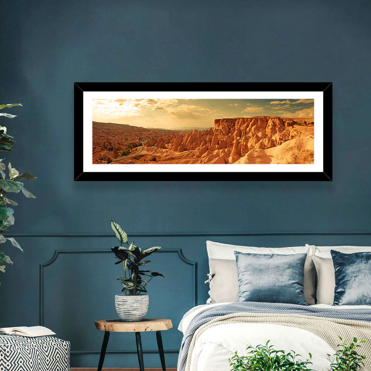 Cappadocia Sunset Valley Wall Art in a room, panoramic