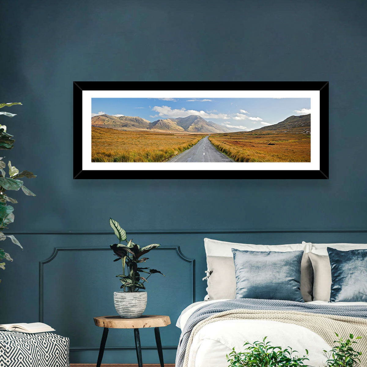 Autumn Mountain Road Wall Art in a room, landscape