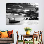 Bonsai Rock with Sunbeams Wall Art
