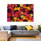 Multicolored Roses Close-up Wall Art
