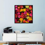 Multicolored Roses Close-up Wall Art