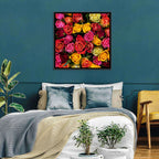 Multicolored Roses Close-up Wall Art