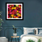 Multicolored Roses Close-up Wall Art
