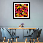 Multicolored Roses Close-up Wall Art