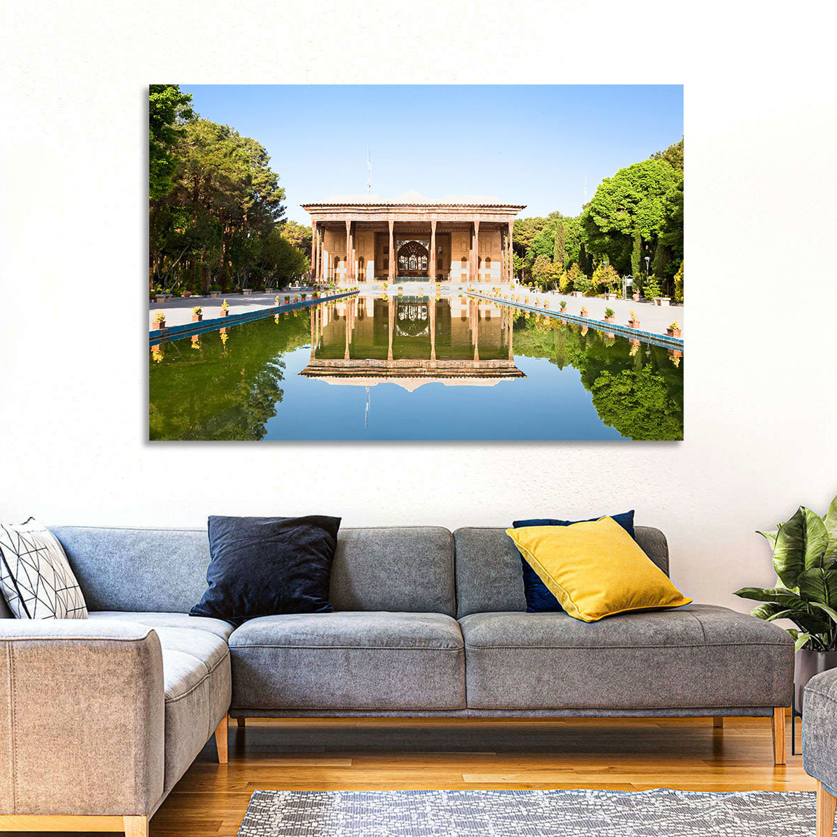 Chehel Sotoun Reflecting Pool Wall Art in a room, landscape