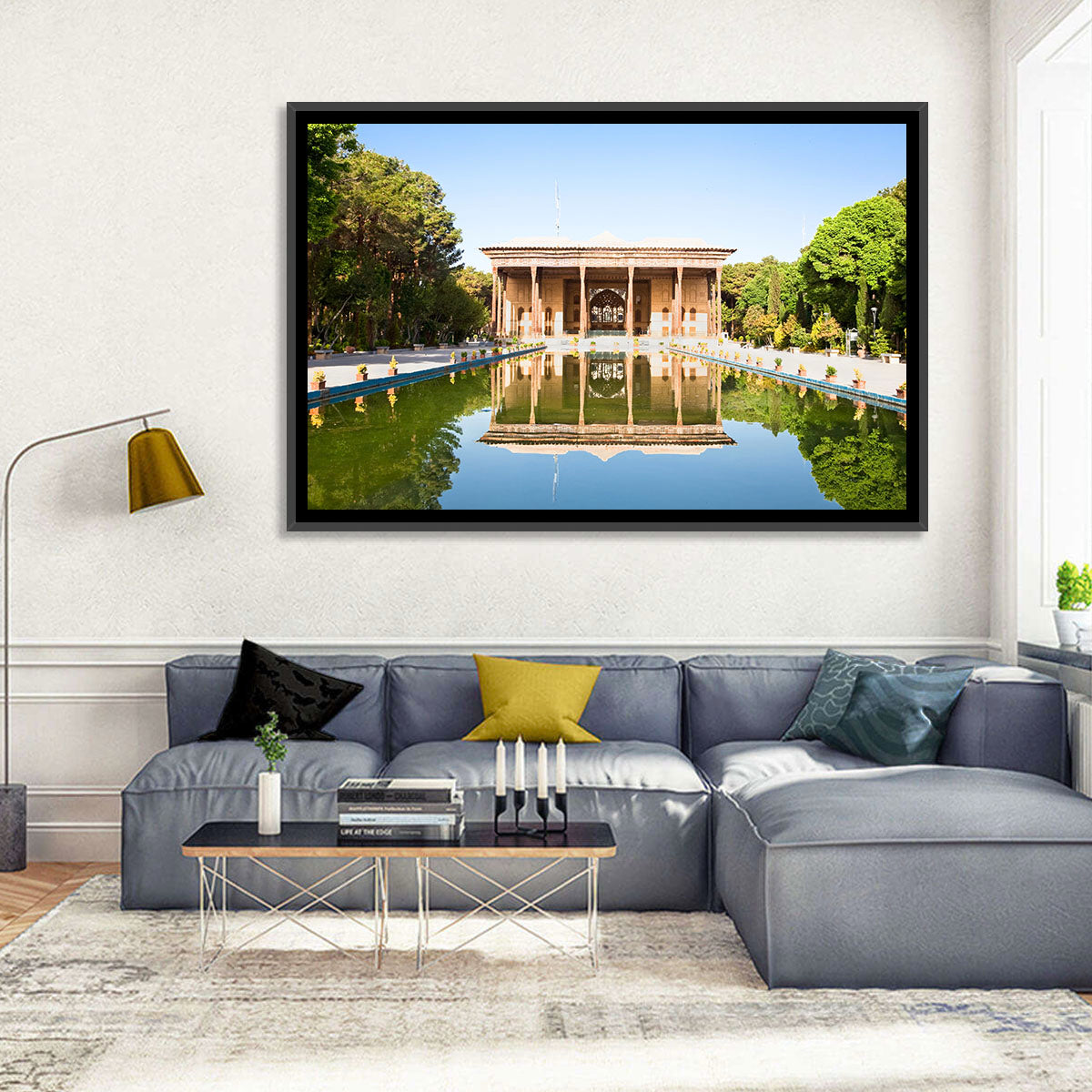 Chehel Sotoun Reflecting Pool Wall Art in a room, landscape