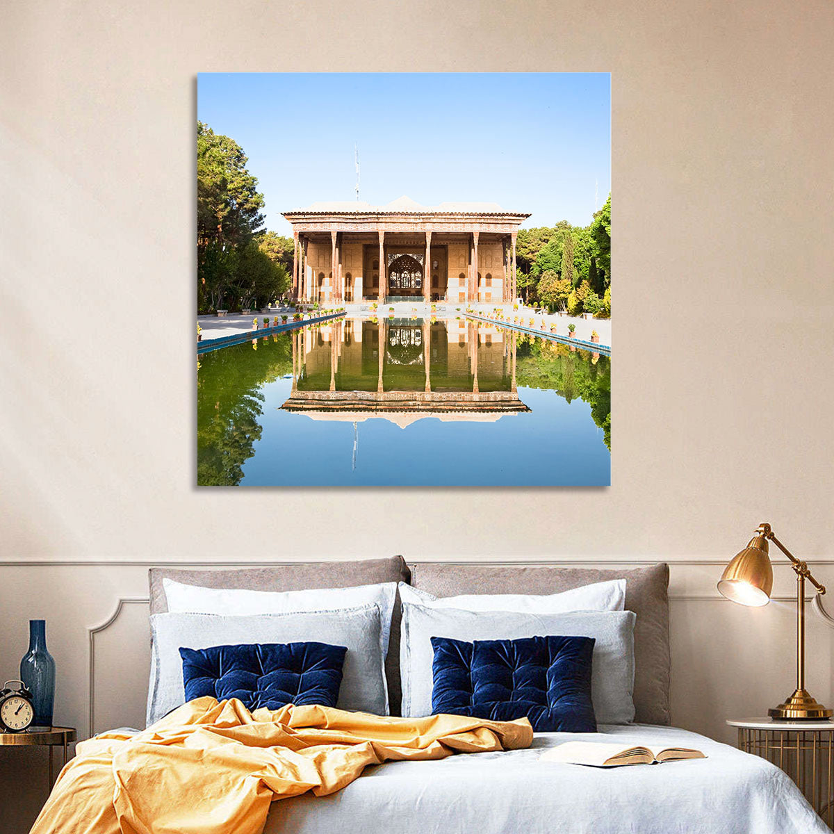 Chehel Sotoun Reflecting Pool Wall Art in a room, landscape