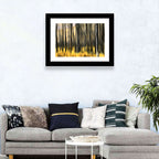 Golden Abstract Forest Wall Art