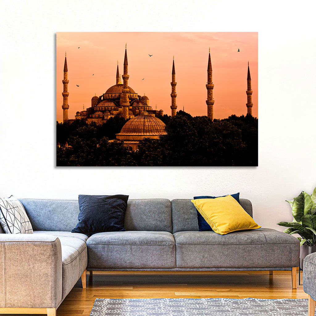 Sultan Ahmed Mosque at Sunset Wall Art