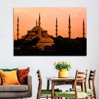 Sultan Ahmed Mosque at Sunset Wall Art