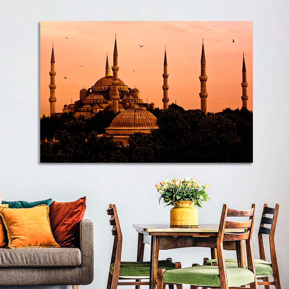 Sultan Ahmed Mosque at Sunset Wall Art