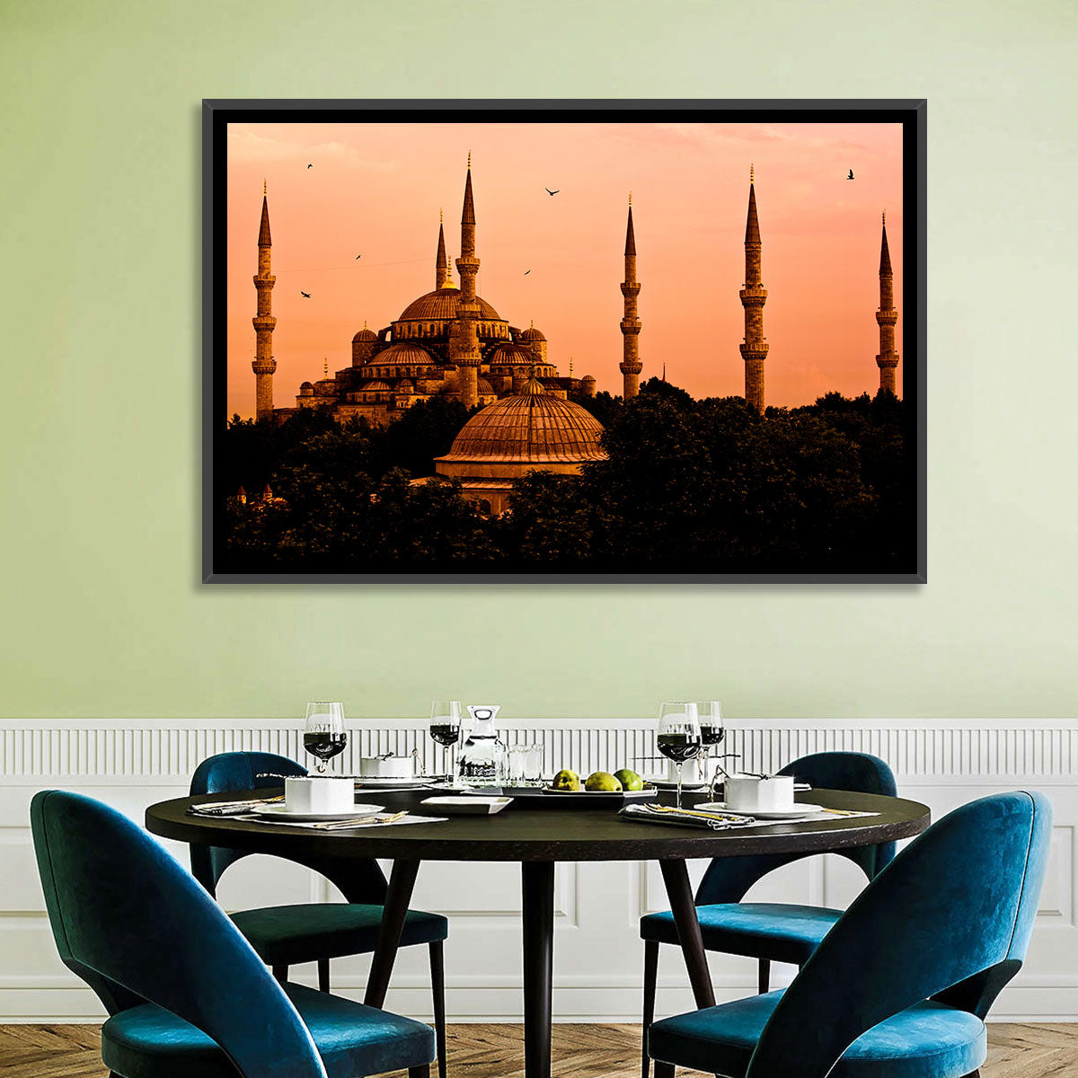 Sultan Ahmed Mosque at Sunset Wall Art