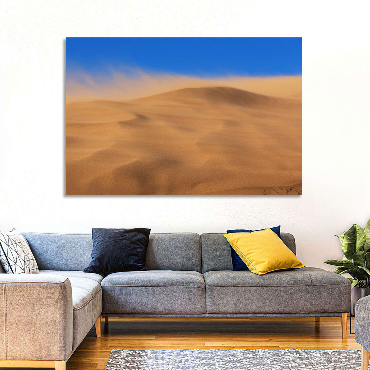 Dune Crest Sandstorm Wall Art in a room, landscape