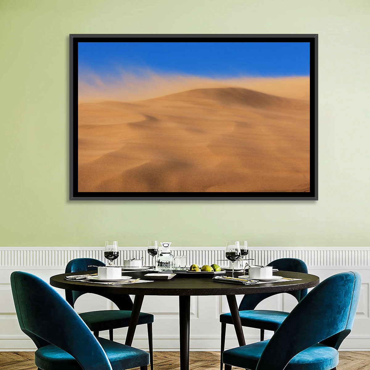 Dune Crest Sandstorm Wall Art in a room, landscape