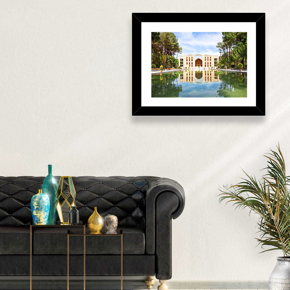 Fin Garden Palace Reflection Wall Art in a room, landscape