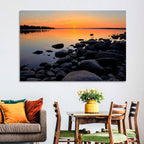 Rocky Lake Sunset Wall Art