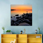 Rocky Lake Sunset Wall Art