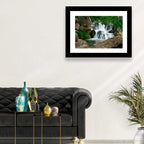 Moss Covered Rocky Waterfall Wall Art
