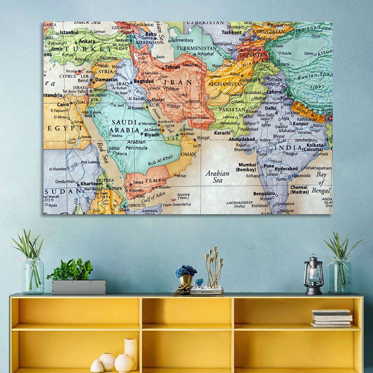 Middle East Map Wall Art