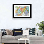 Middle East Political Map Wall Art
