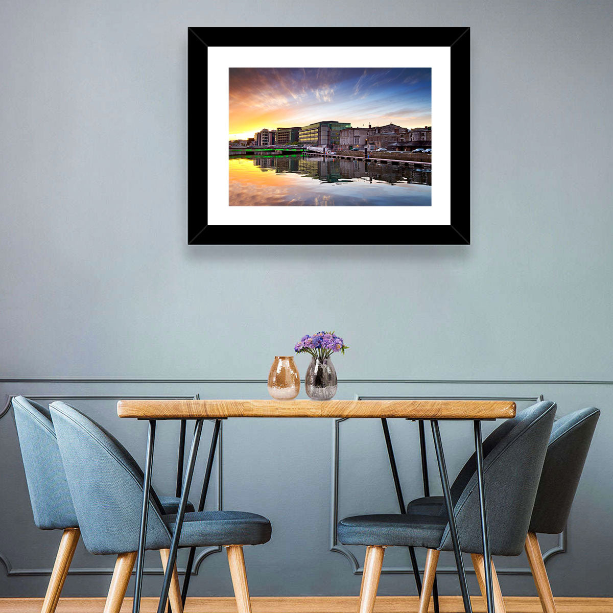 River Liffey at Dusk Wall Art in a room, landscape