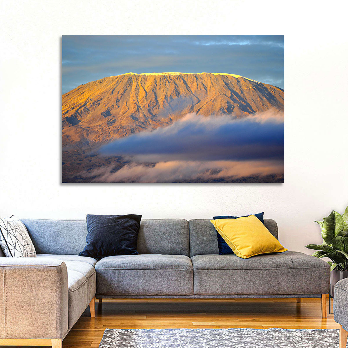 Kilimanjaro Sunrise Wall Art in a room, landscape