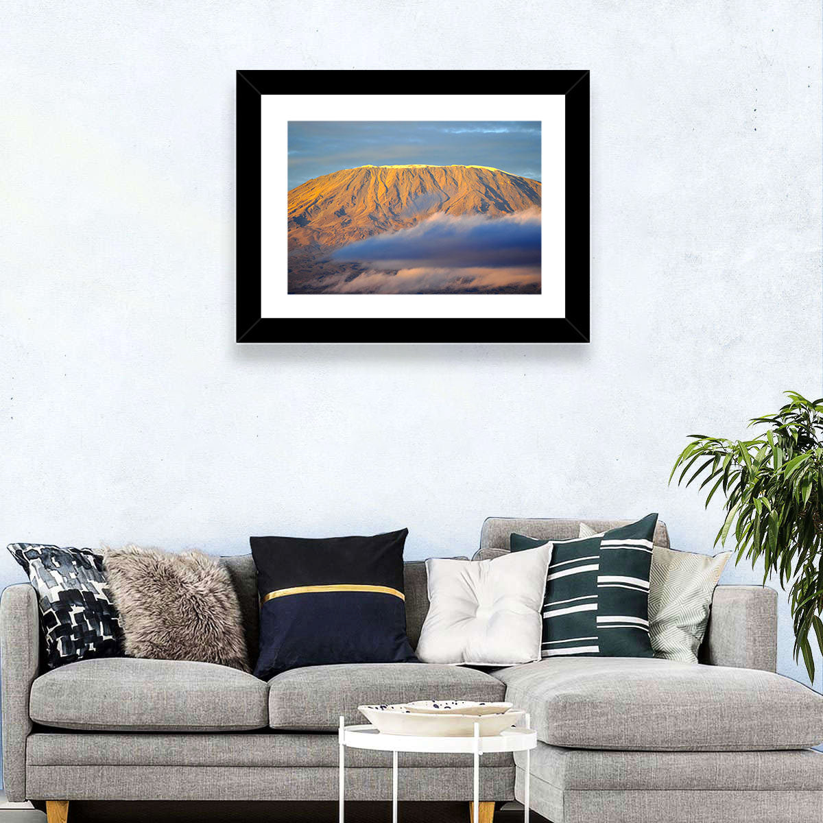 Kilimanjaro Sunrise Wall Art in a room, landscape