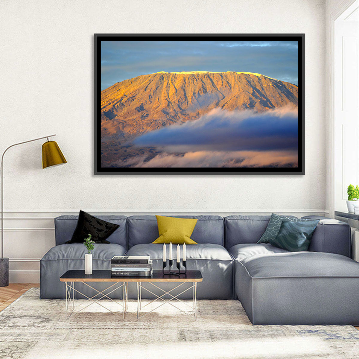 Kilimanjaro Sunrise Wall Art in a room, landscape