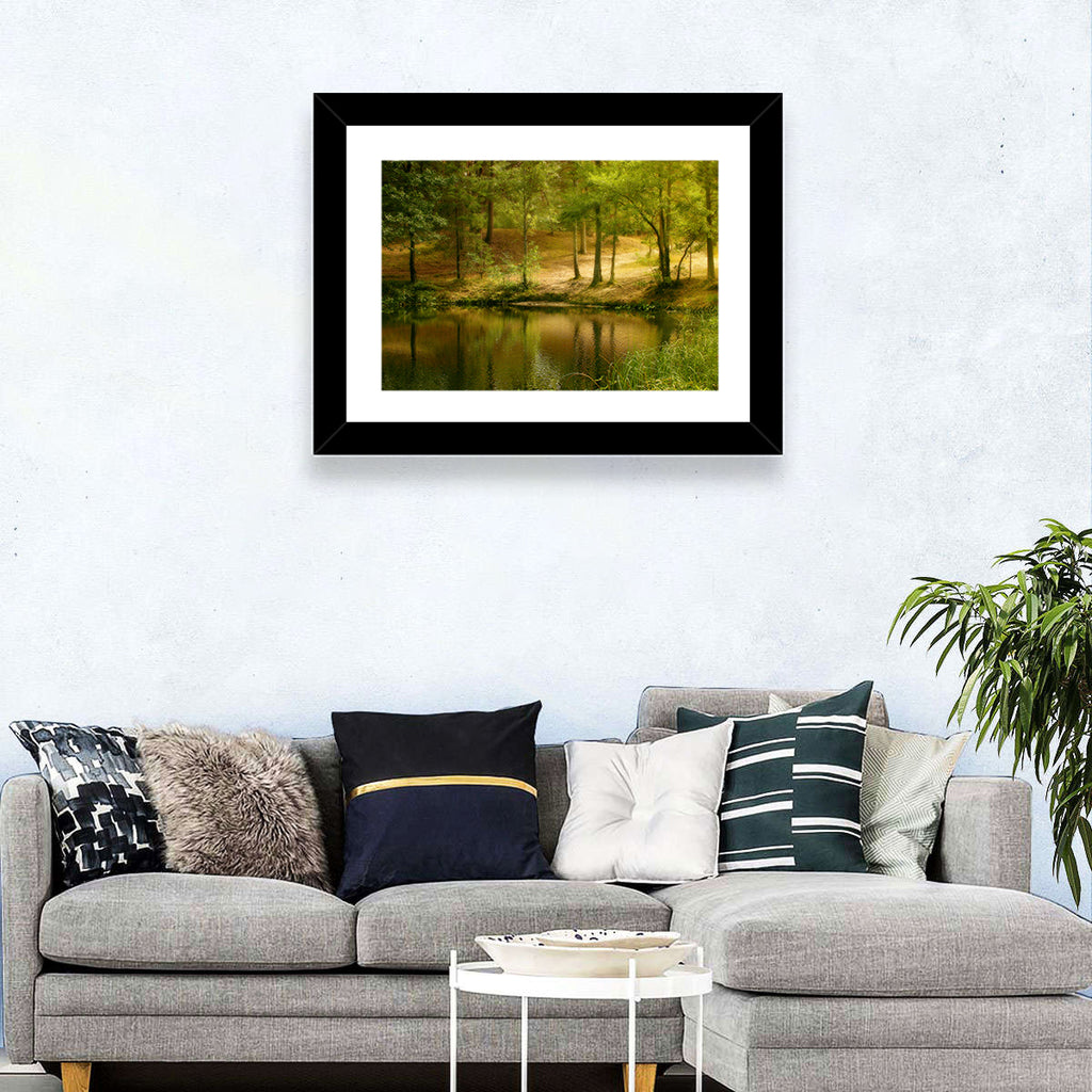 Forest Pond at Golden Hour Wall Art