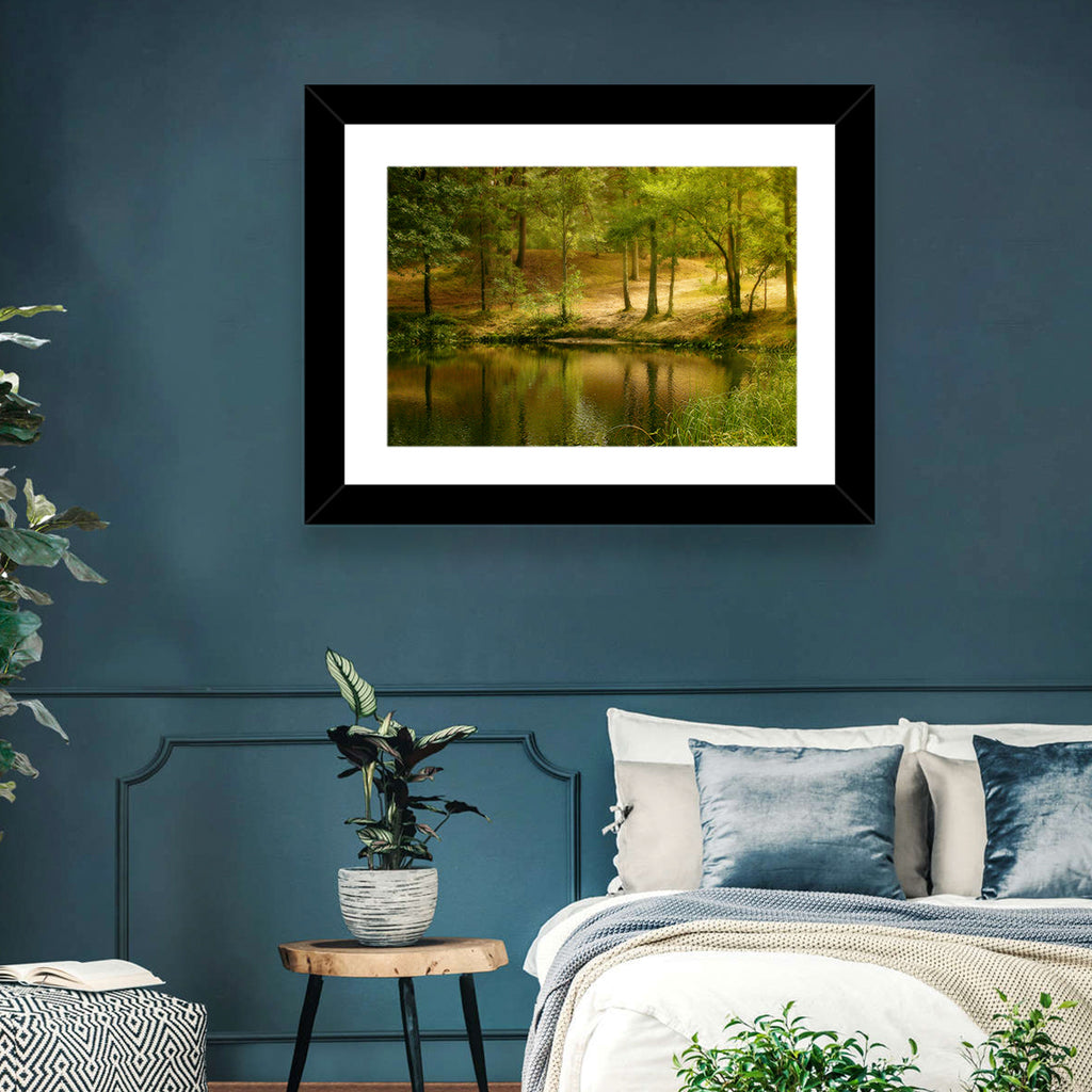 Forest Pond at Golden Hour Wall Art