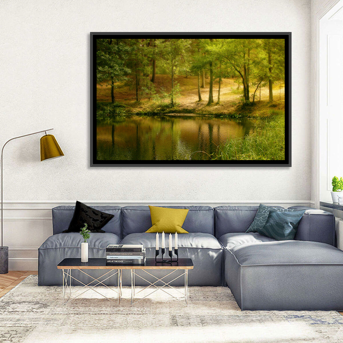 Forest Pond at Golden Hour Wall Art