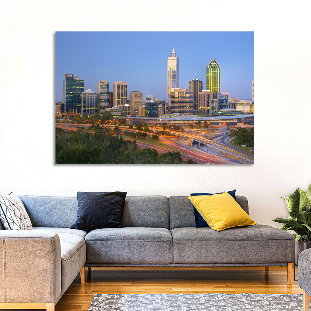 Perth Skyline at Dusk Wall Art