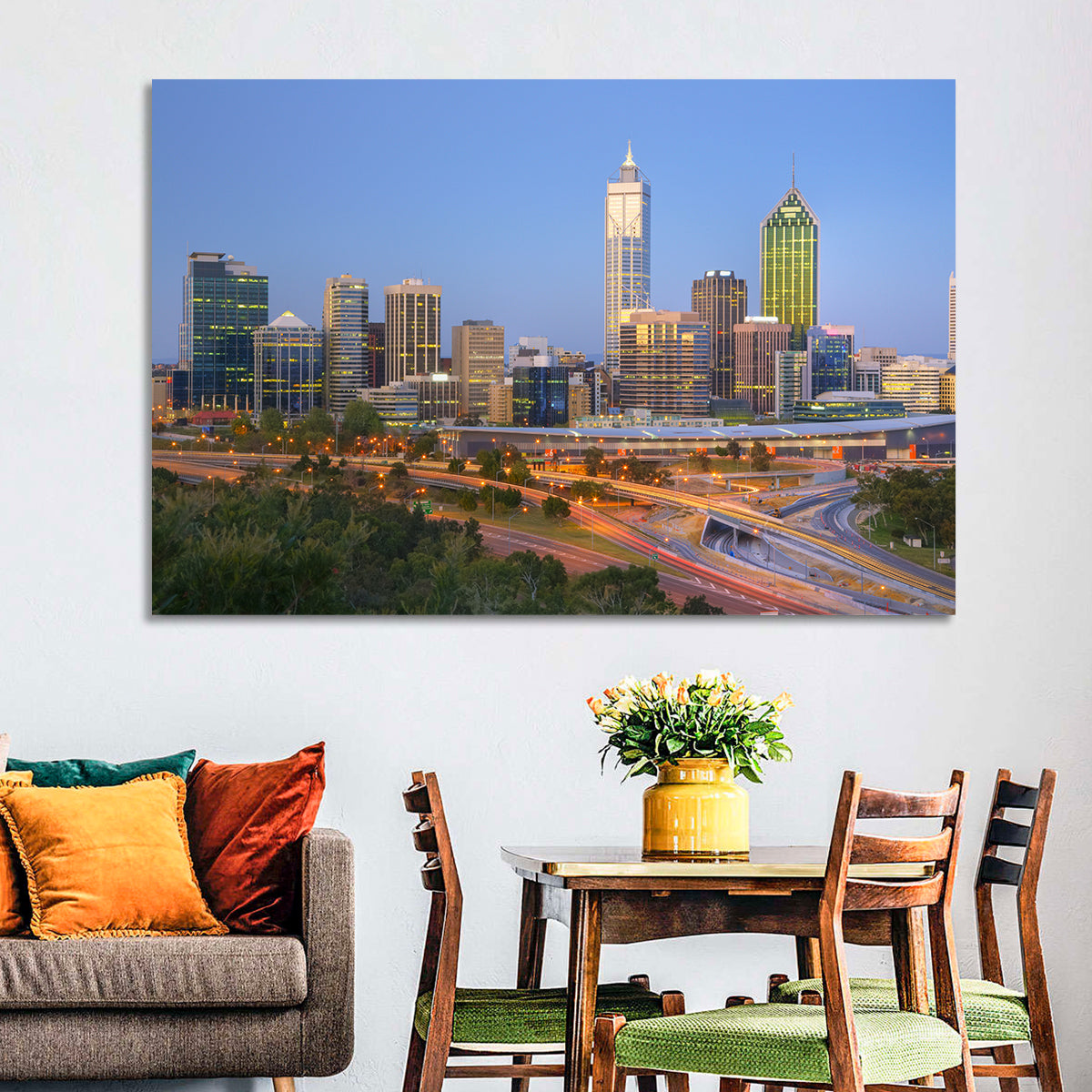 Perth Skyline at Dusk Wall Art