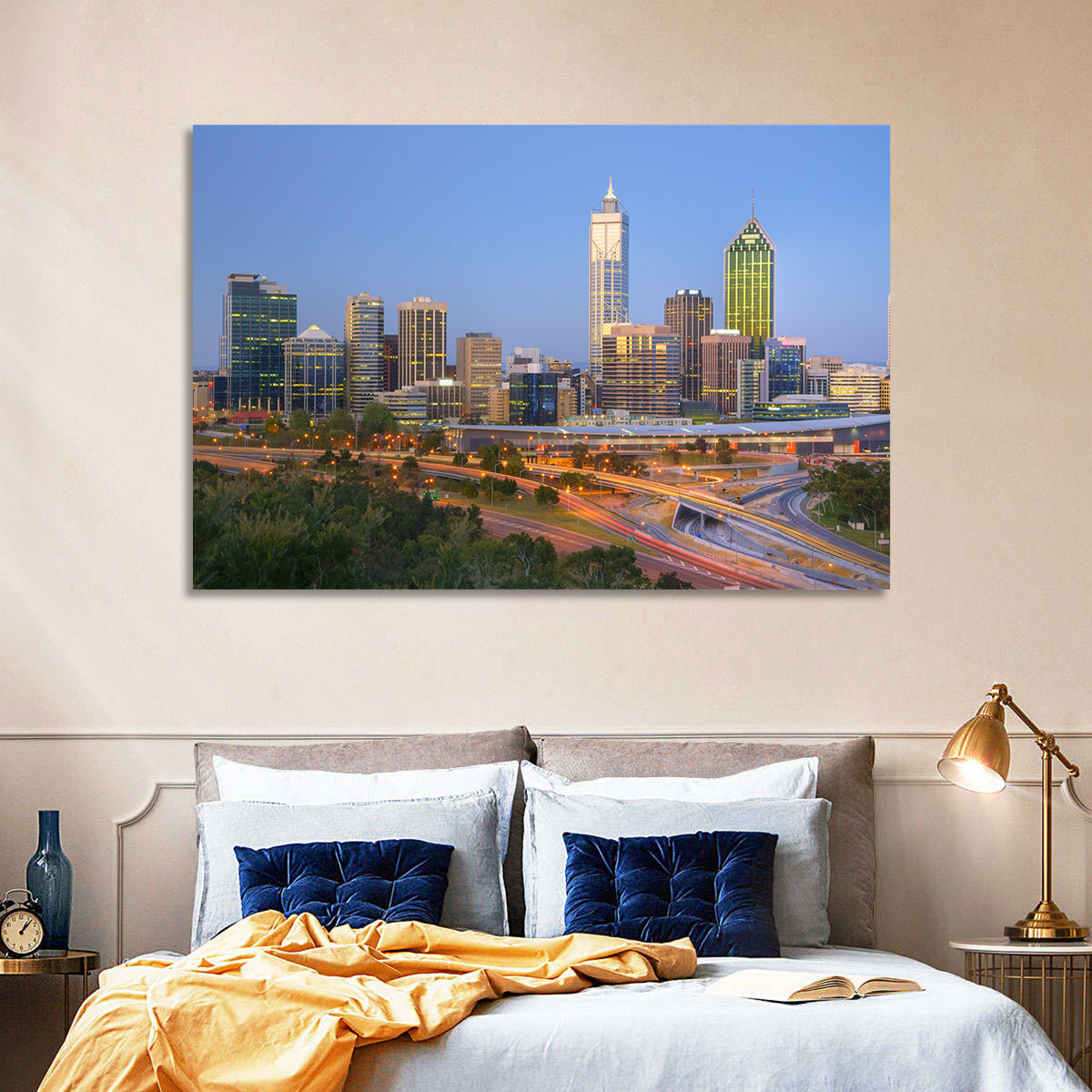 Perth Skyline at Dusk Wall Art