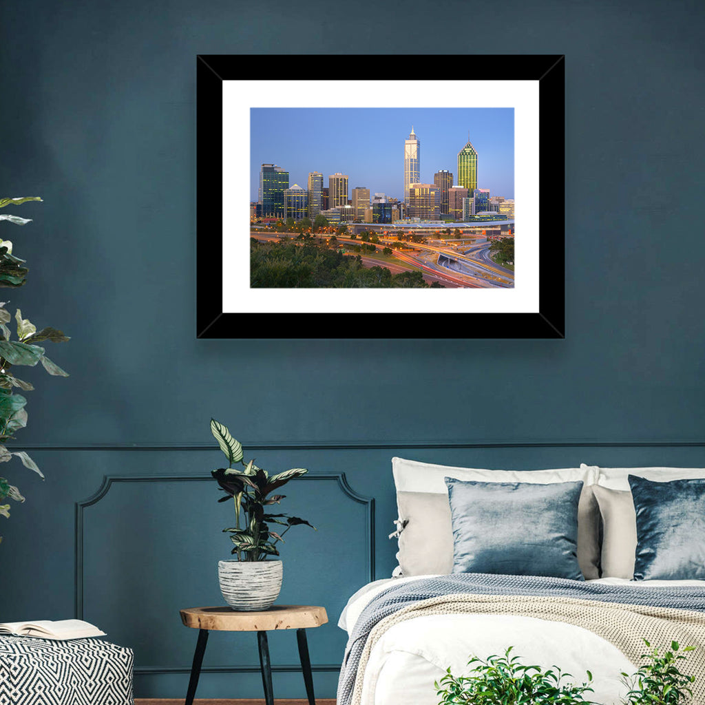 Perth Skyline at Dusk Wall Art