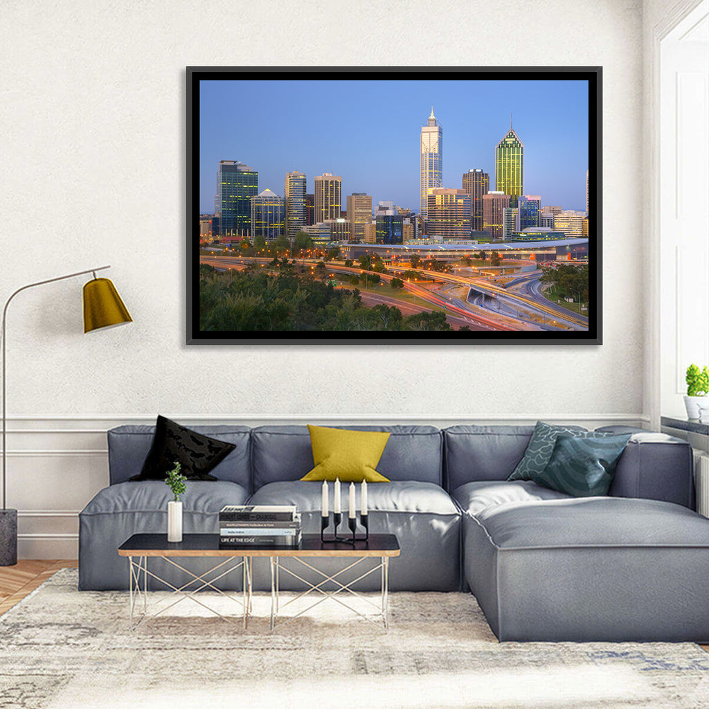 Perth Skyline at Dusk Wall Art