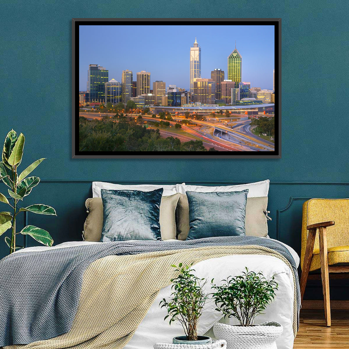 Perth Skyline at Dusk Wall Art