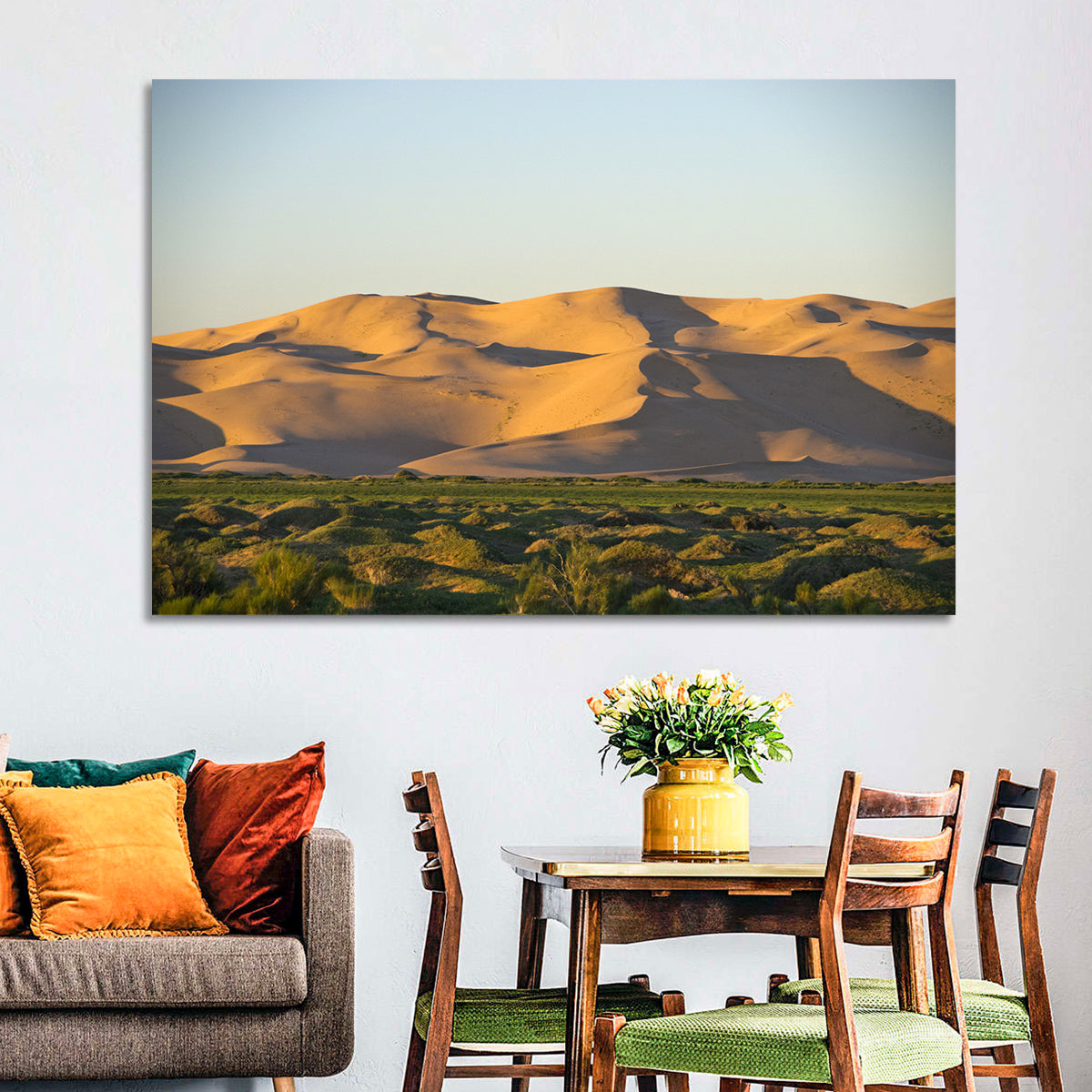 Goby Desert Dunes Wall Art in a room, landscape