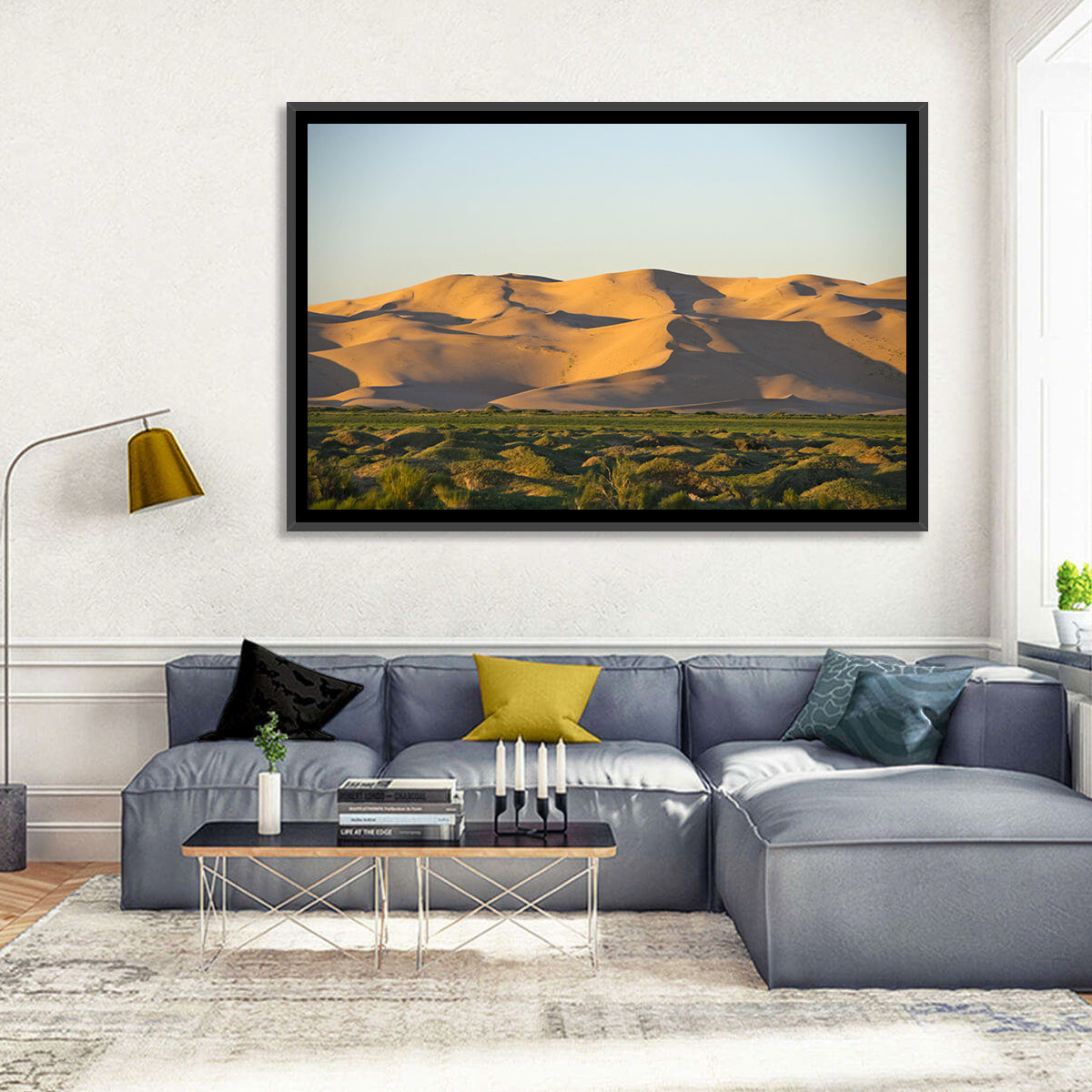 Goby Desert Dunes Wall Art in a room, landscape