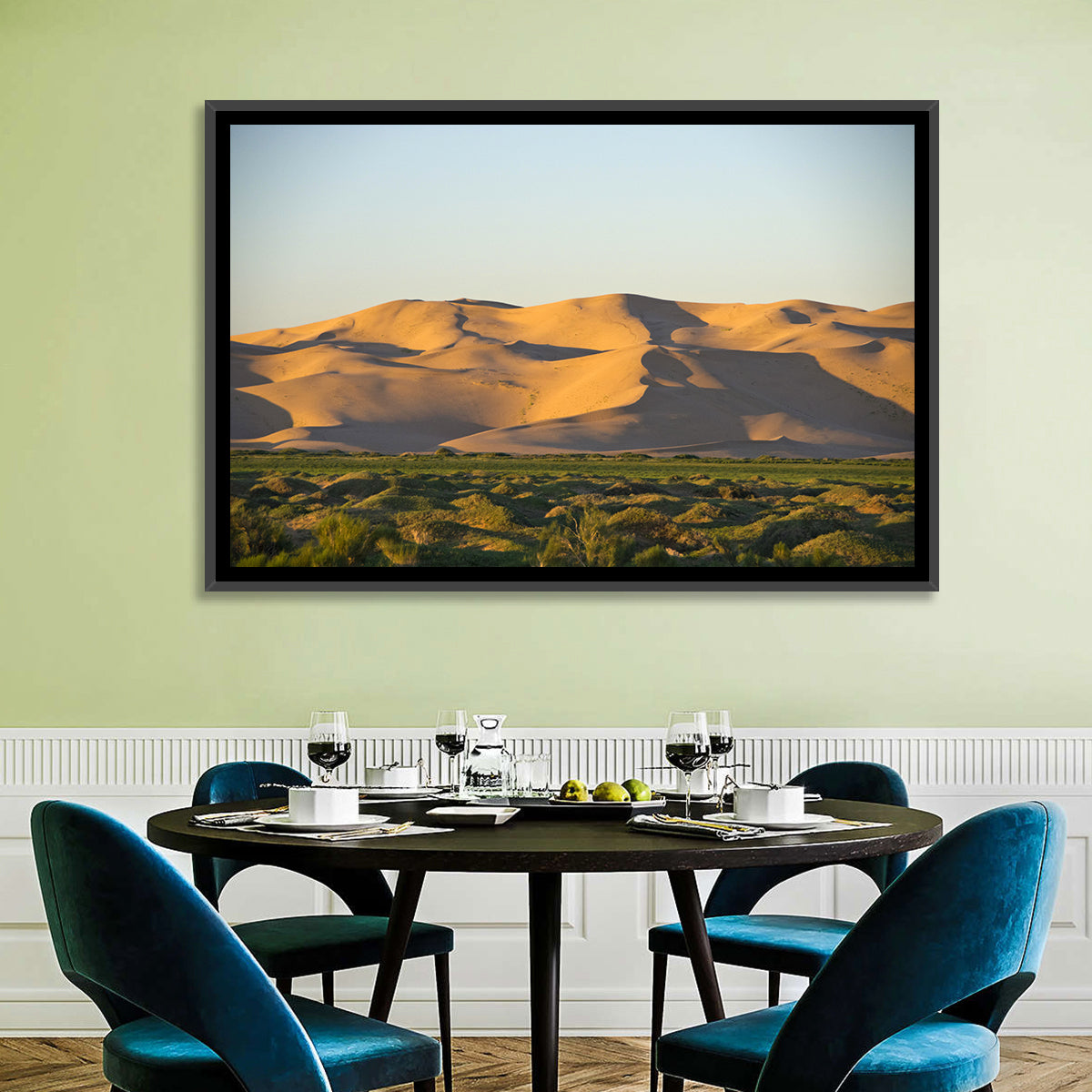 Goby Desert Dunes Wall Art in a room, landscape