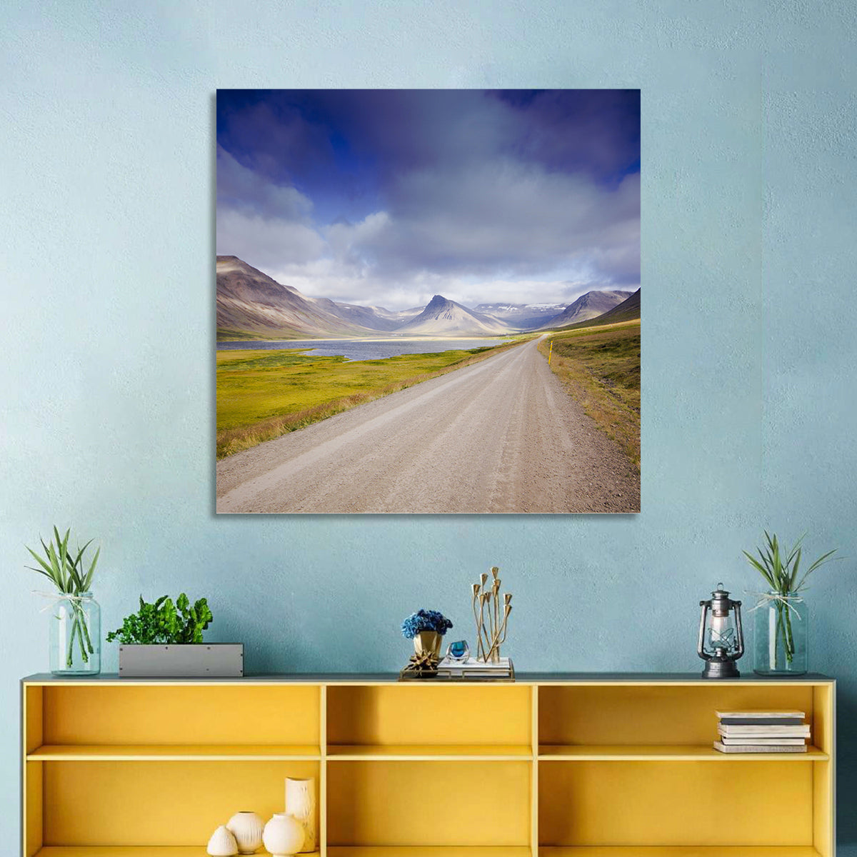 Iceland Gravel Road Landscape Wall Art