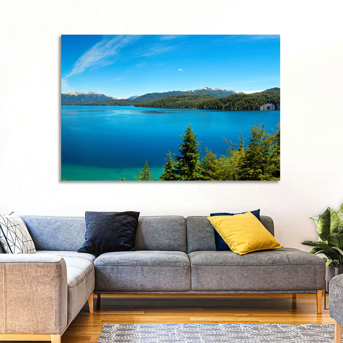 Nahuel Huapi Lake Wall Art in a room, panoramic