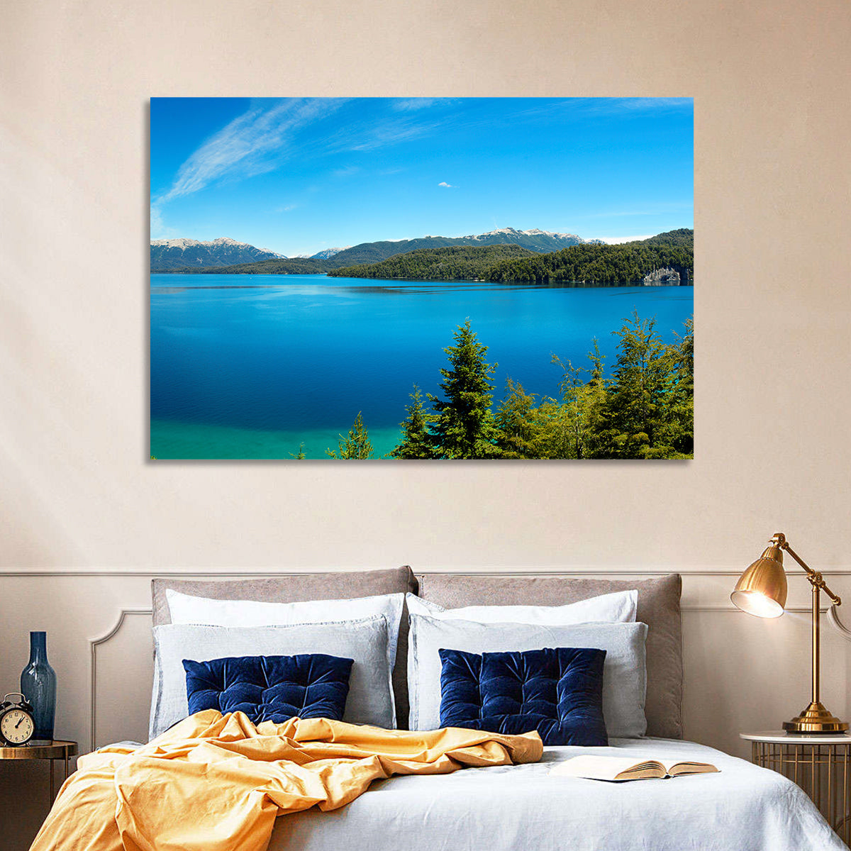 Nahuel Huapi Lake Wall Art in a room, panoramic