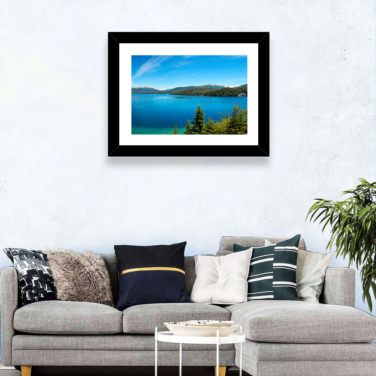 Nahuel Huapi Lake Wall Art in a room, panoramic