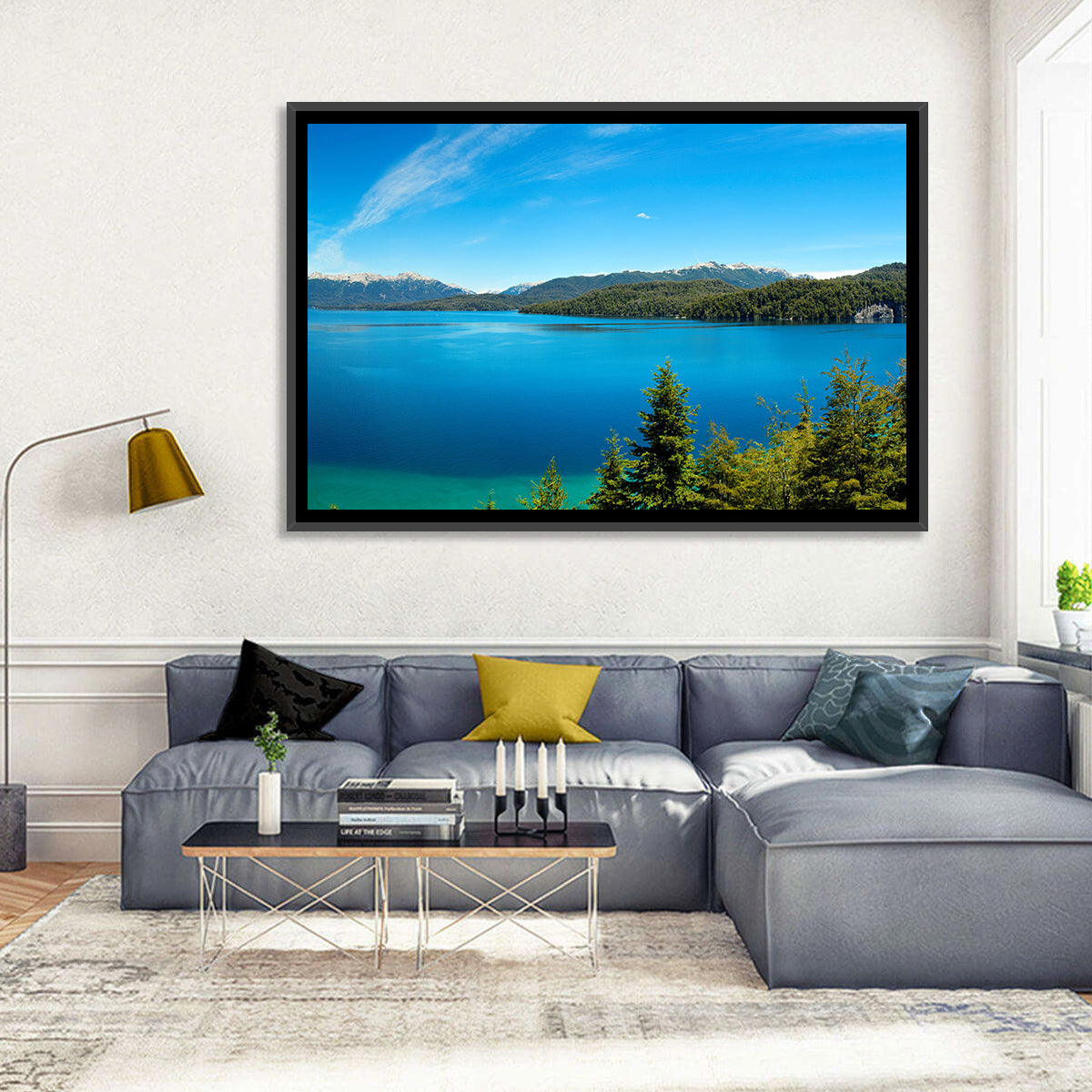 Nahuel Huapi Lake Wall Art in a room, panoramic
