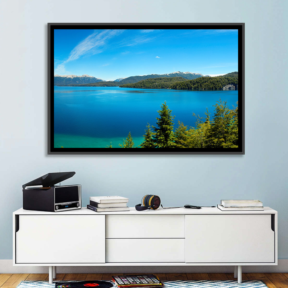 Nahuel Huapi Lake Wall Art in a room, panoramic