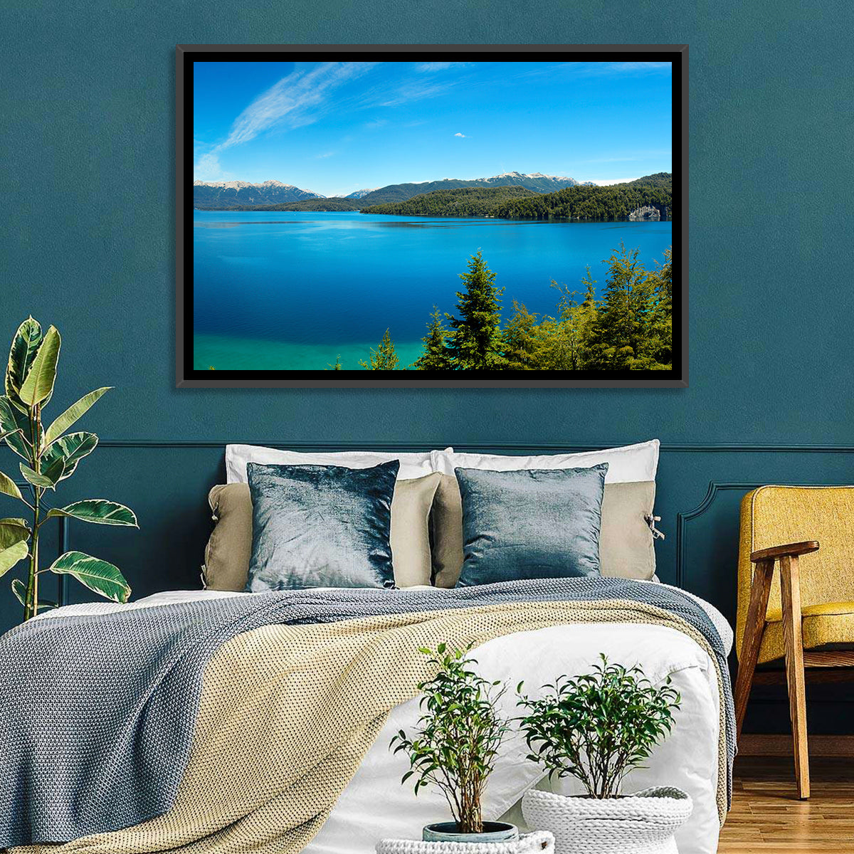 Nahuel Huapi Lake Wall Art in a room, panoramic