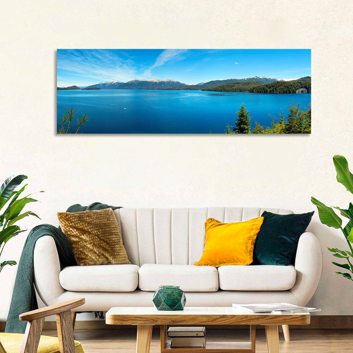 Nahuel Huapi Lake Wall Art in a room, panoramic